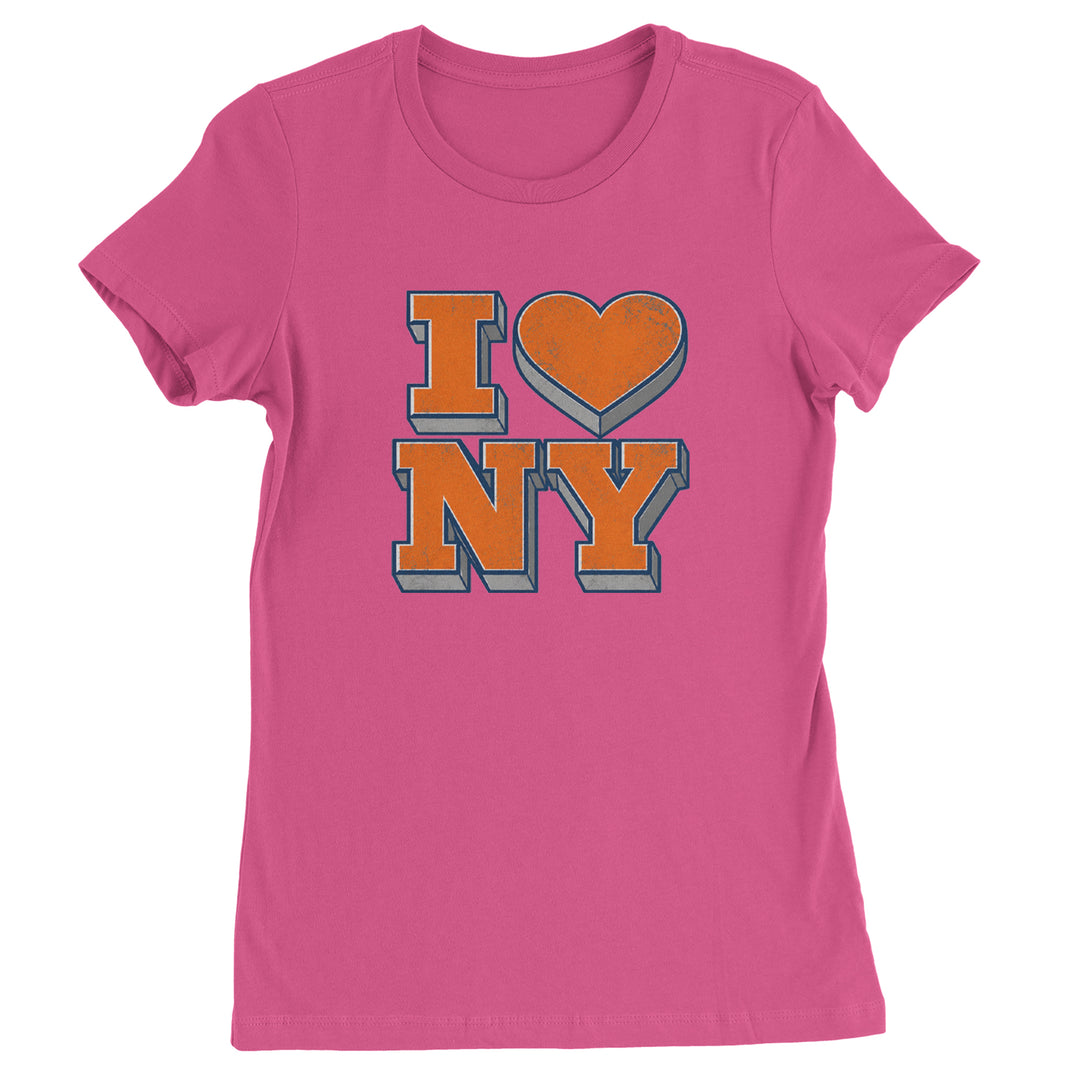 New York City Pride Heart Womens T-shirt Hot Pink
