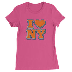New York City Pride Heart Womens T-shirt Hot Pink