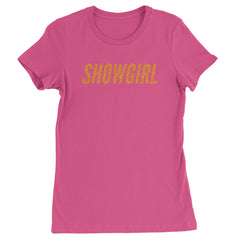 Showgirl Orange Glitter Womens T-shirt Hot Pink