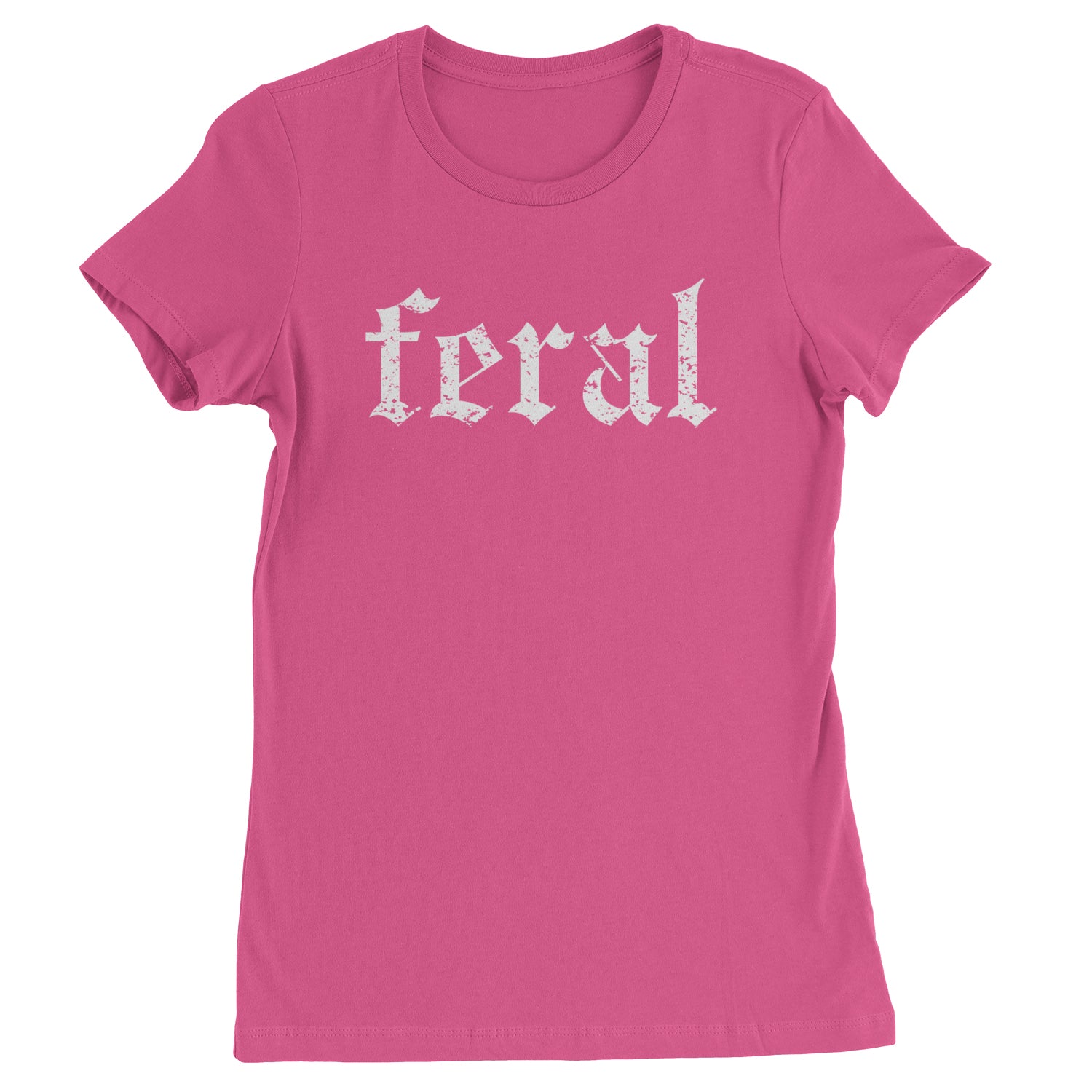 Feral Club Rat Festival Rave EDM Womens T-shirt Hot Pink