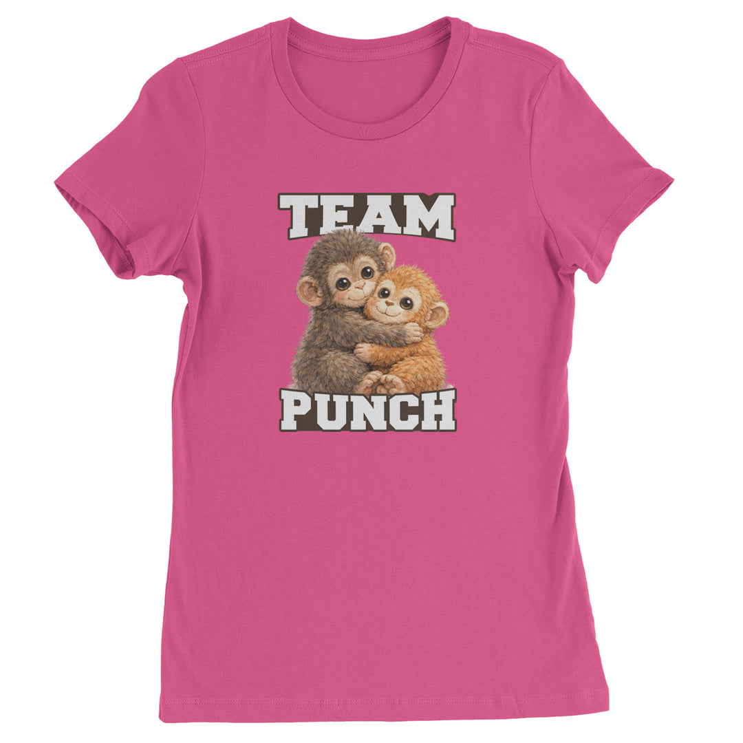 Team Punch Panchi-kun Monkey Womens T-shirt Hot Pink
