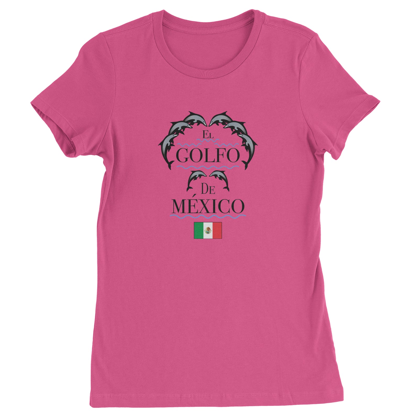 El Golfo De Mexico Dancing Dolphins Womens T-shirt Heather Grey