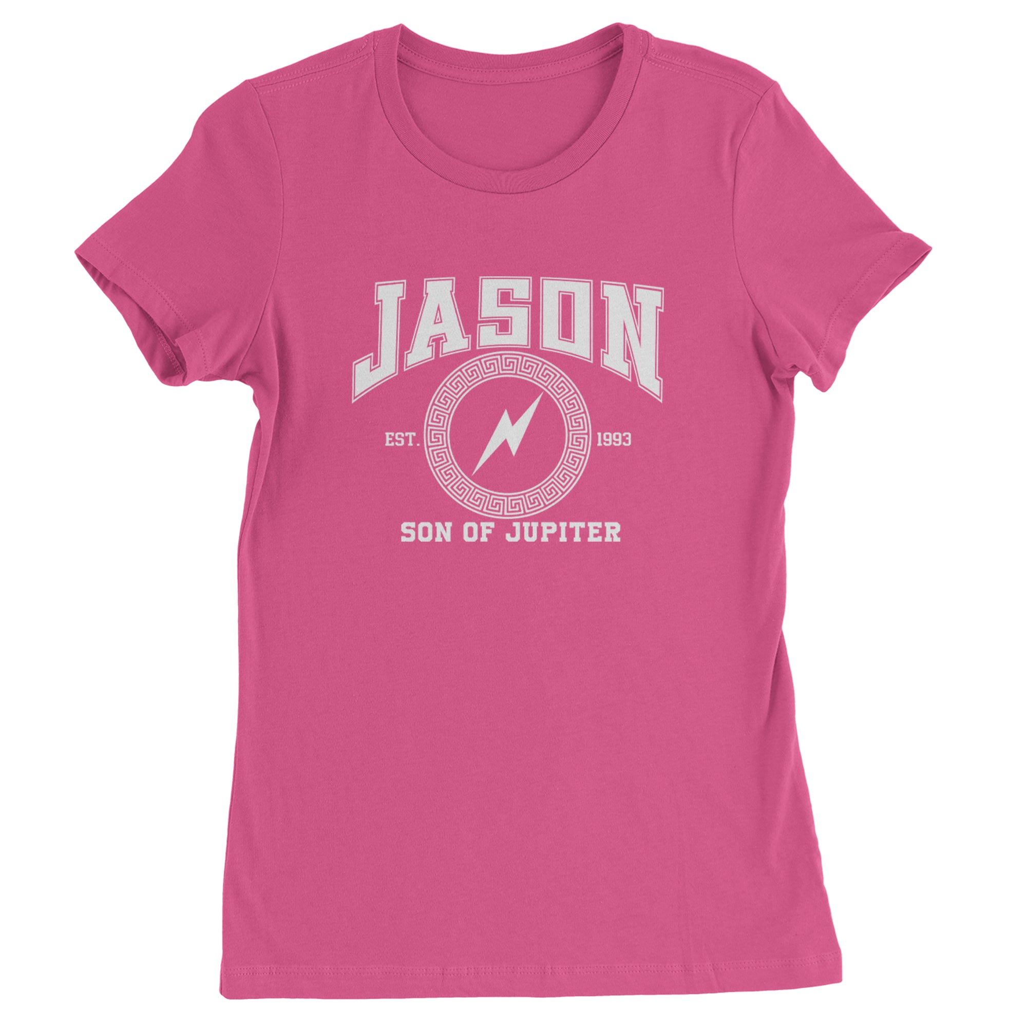 Jason Son of Jupiter Storm Bringer Womens T-shirt Hot Pink