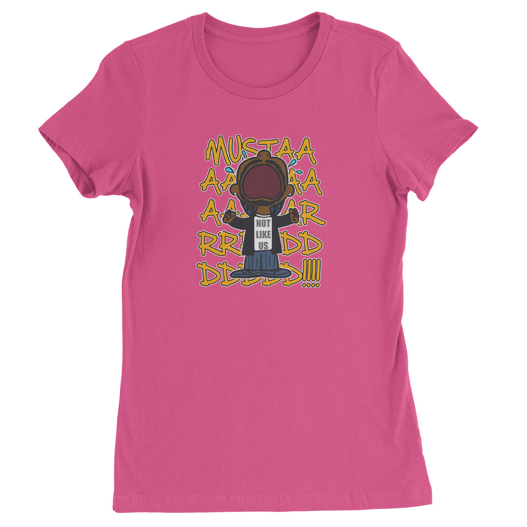 MUSTARD! Not Like Us Tv Off graphic on Women's Heavyweight Cotton T-Shirt in Hot Pink
