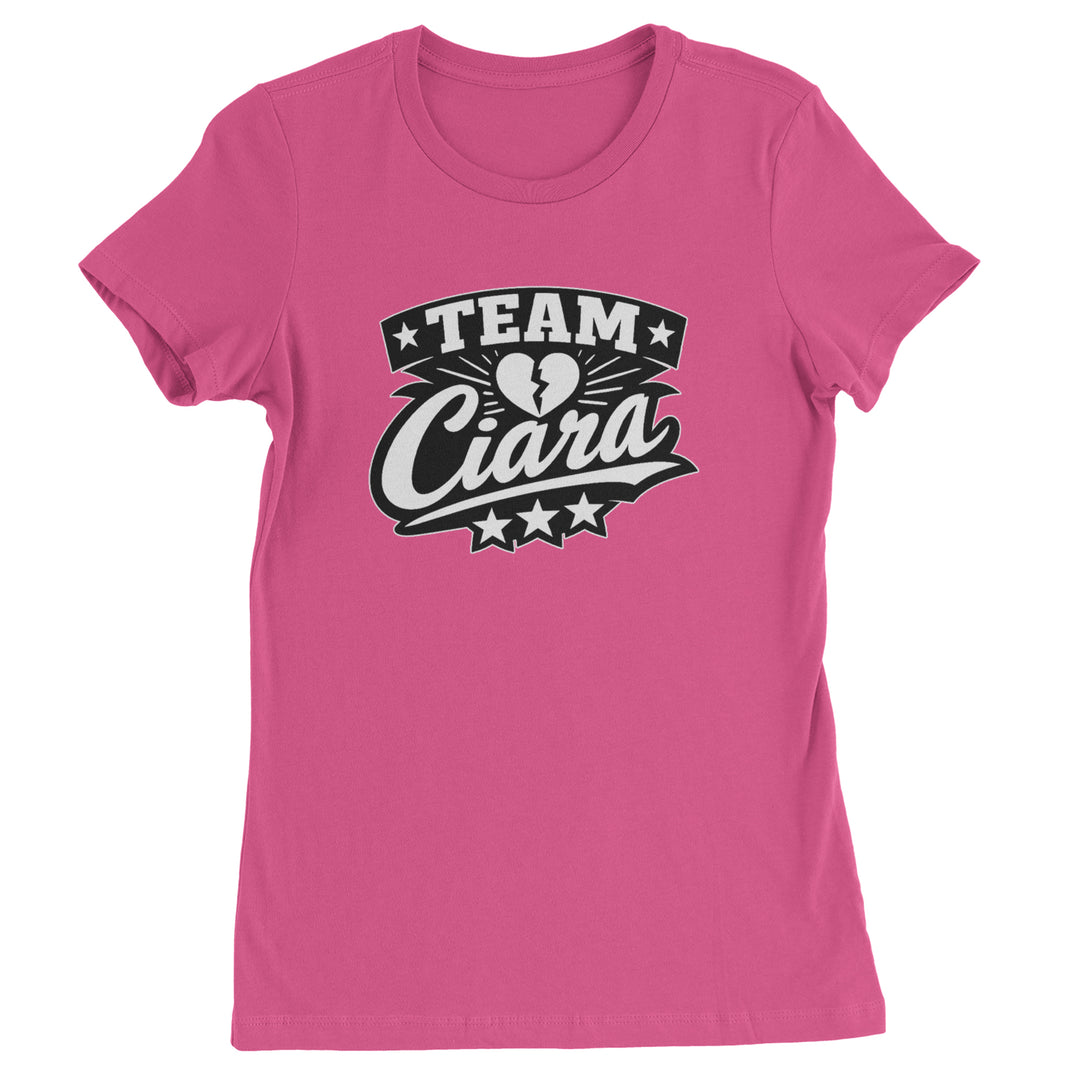 Team Ciara Scamanda Broken Heart Womens T-shirt Hot Pink