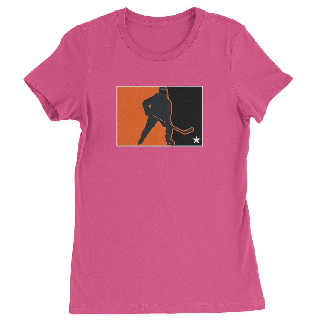 Hockey Enforcer Retro Vintage Womens T-shirt Hot Pink