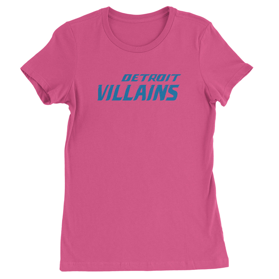 Detroit Villains Grit Football Womens T-shirt Hot Pink