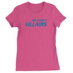 Detroit Villains Grit Football Womens T-shirt Hot Pink