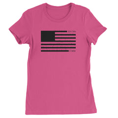 Redacted American Flag Womens T-shirt Hot Pink