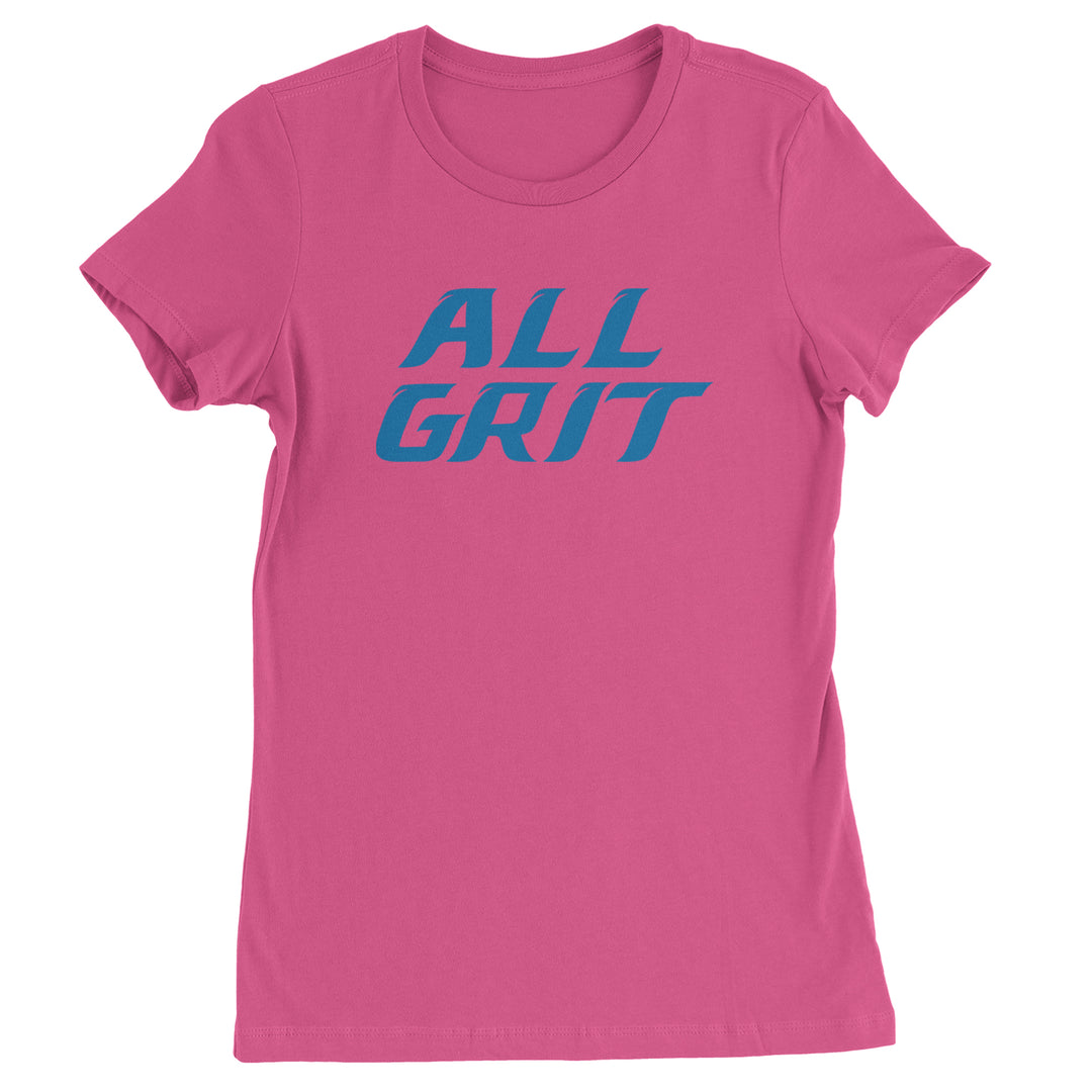 All Grit Detroit Football Womens T-shirt Hot Pink
