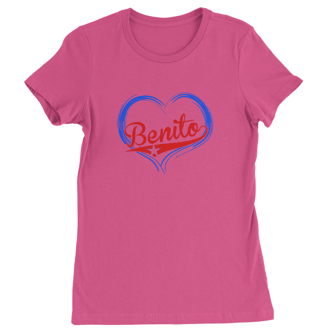 Benito Heart Puerto Rico Womens T-shirt Hot Pink