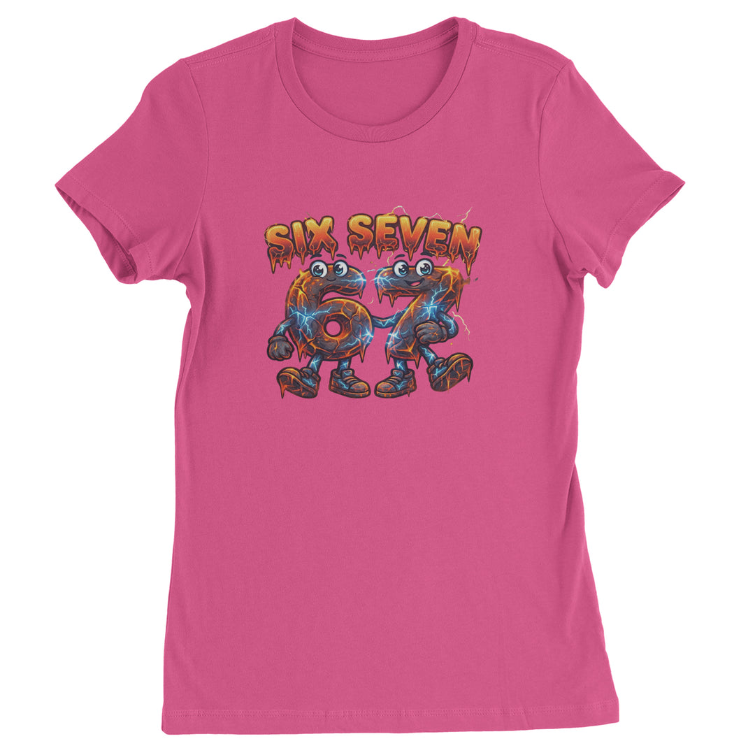67 Lava Lightning Six Seven Meme Womens T-shirt Hot Pink
