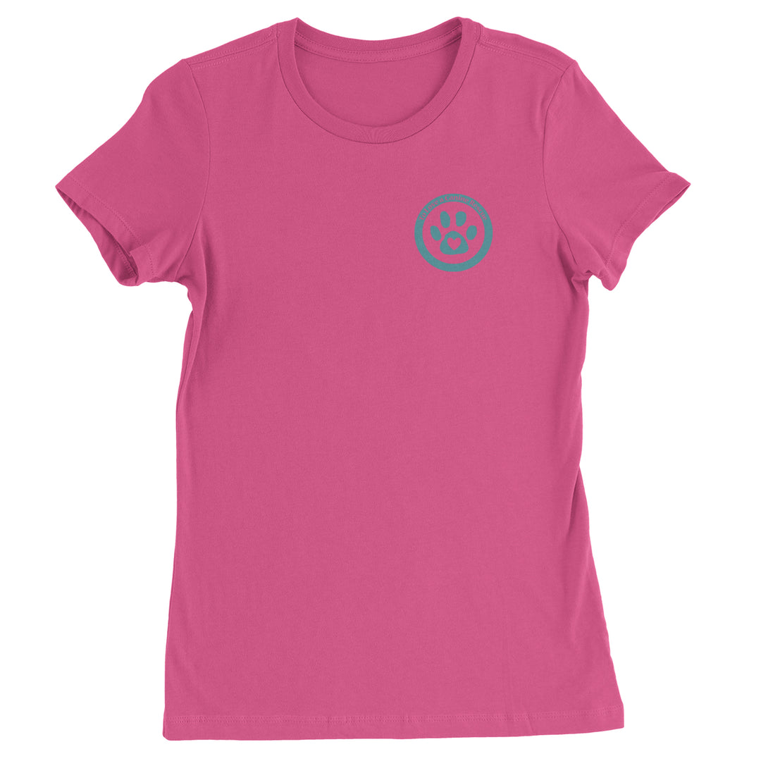 TLC To Love a Canine Dog Rescue Teal Womens T-shirt Hot Pink
