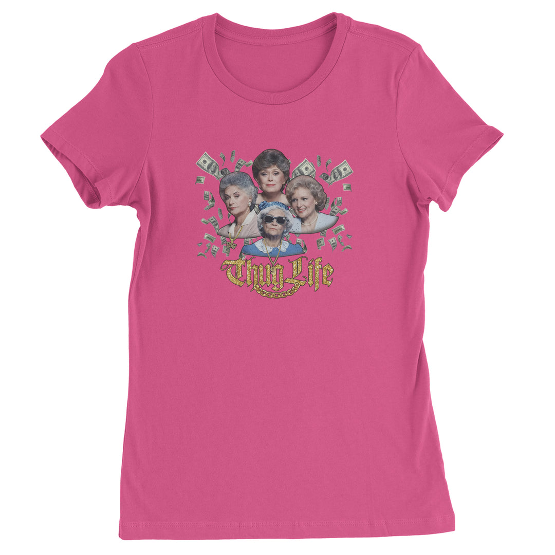 Golden Chain Thug Life Girls Womens T-shirt Hot Pink