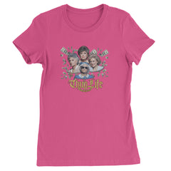 Golden Chain Thug Life Girls Womens T-shirt Hot Pink
