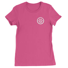 TLC To Love a Canine Dog Rescue White Womens T-shirt Hot Pink
