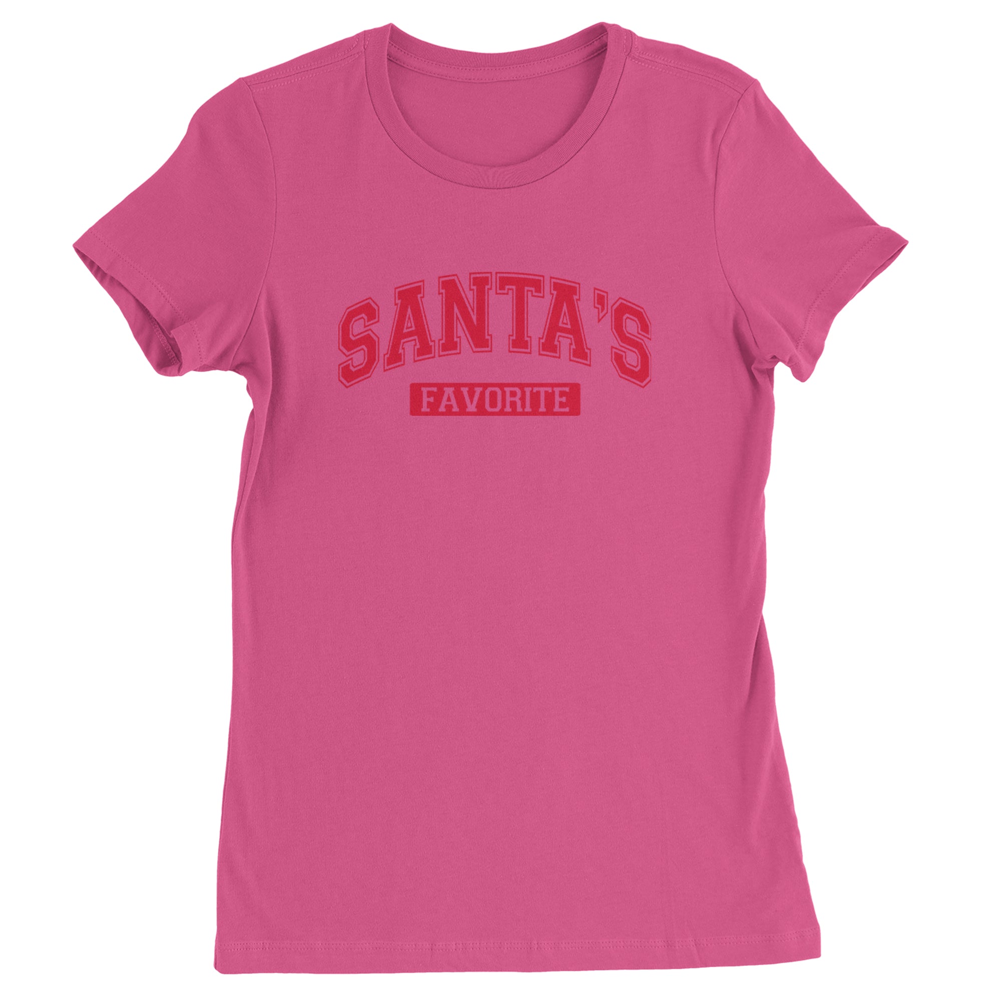 Santa's Favorite Womens T-shirt Hot Pink