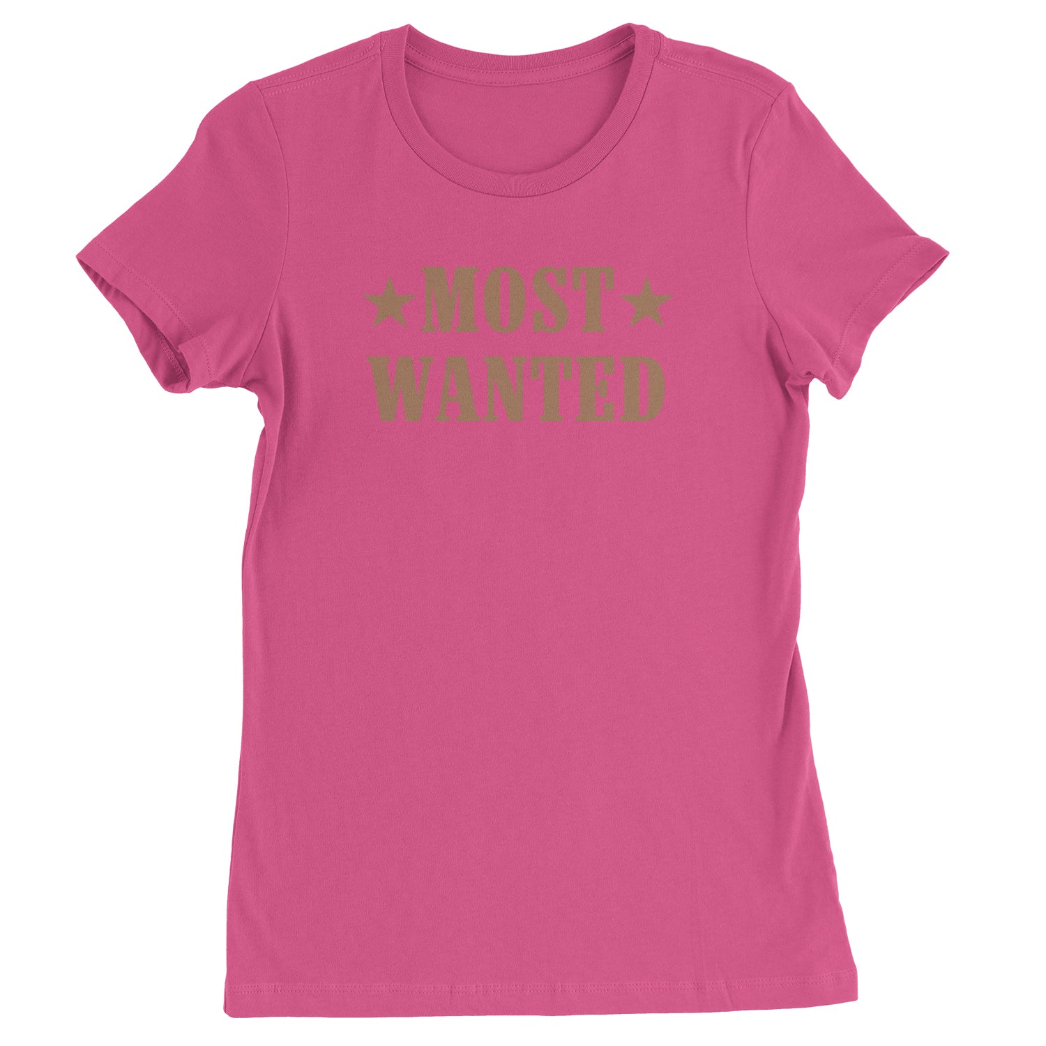 Most Wanted Cowboy  Womens T-shirt Hot Pink