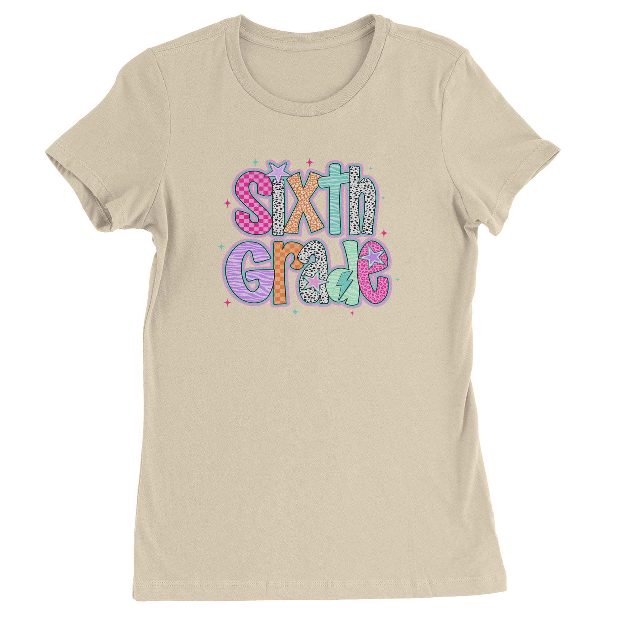 Sixth Grade Colorful Back to School Womens T-shirt Ivory