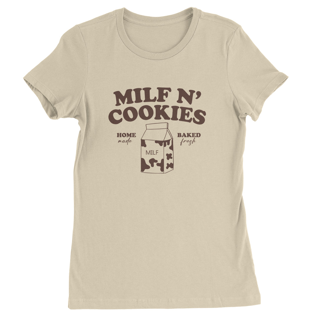Milf And Cookies graphic on Women's Heavyweight Cotton T-Shirt in Ivory