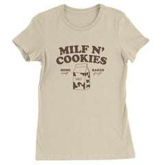Milf And Cookies graphic on Women's Heavyweight Cotton T-Shirt in Ivory