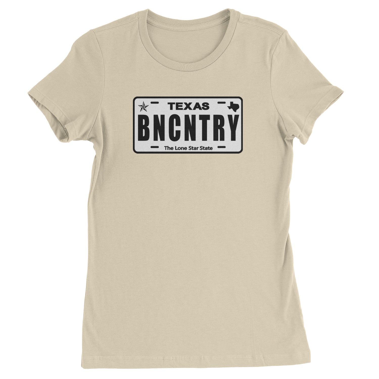 Texas License Plate BNCNTRY  Womens T-shirt Ivory