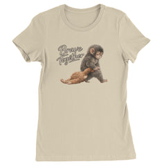 Punch Brave Together Stuffed Animal Womens T-shirt Ivory