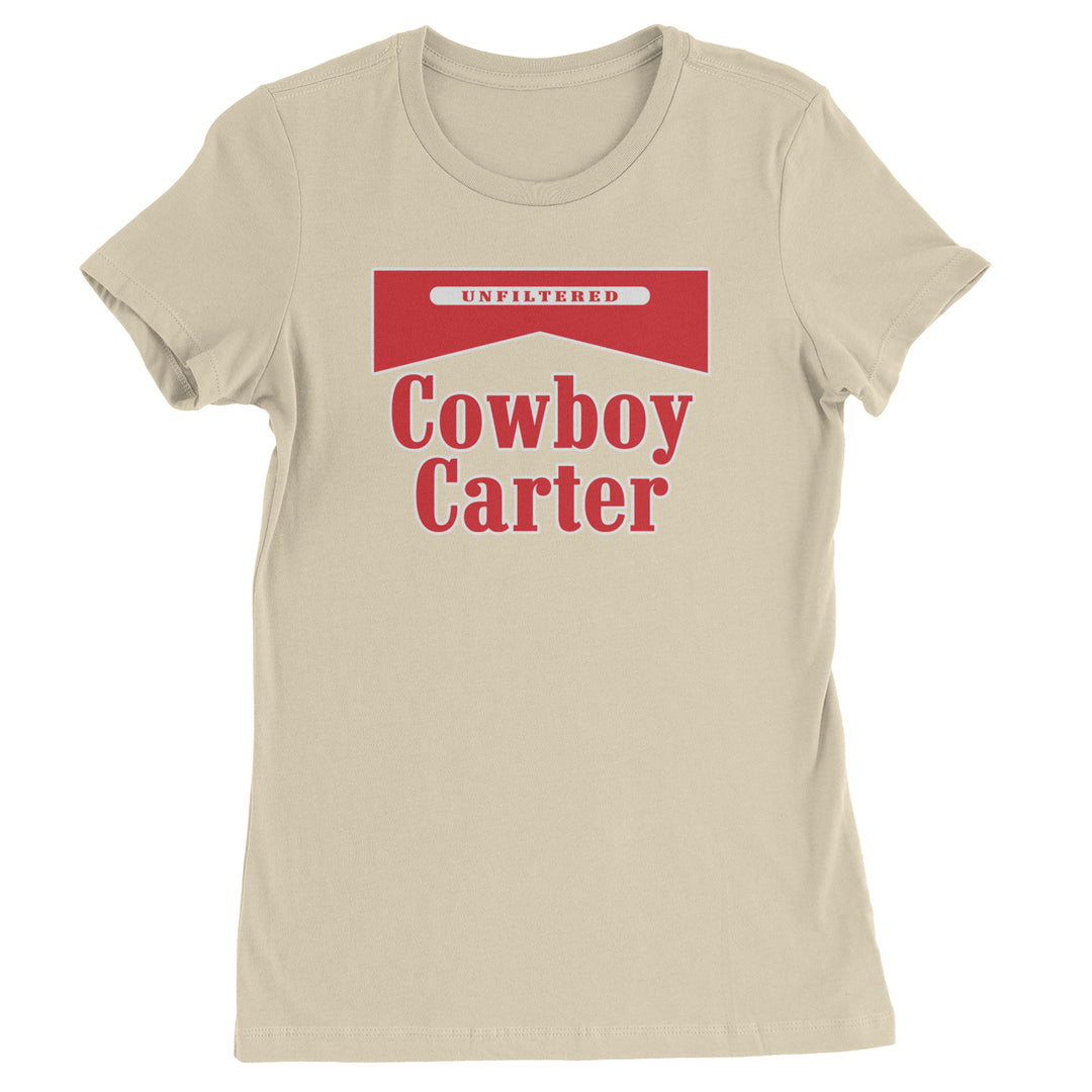 "Cowboy Carter" text with "UNFILTERED" stamp on a Women's Heavyweight Cotton T-Shirt