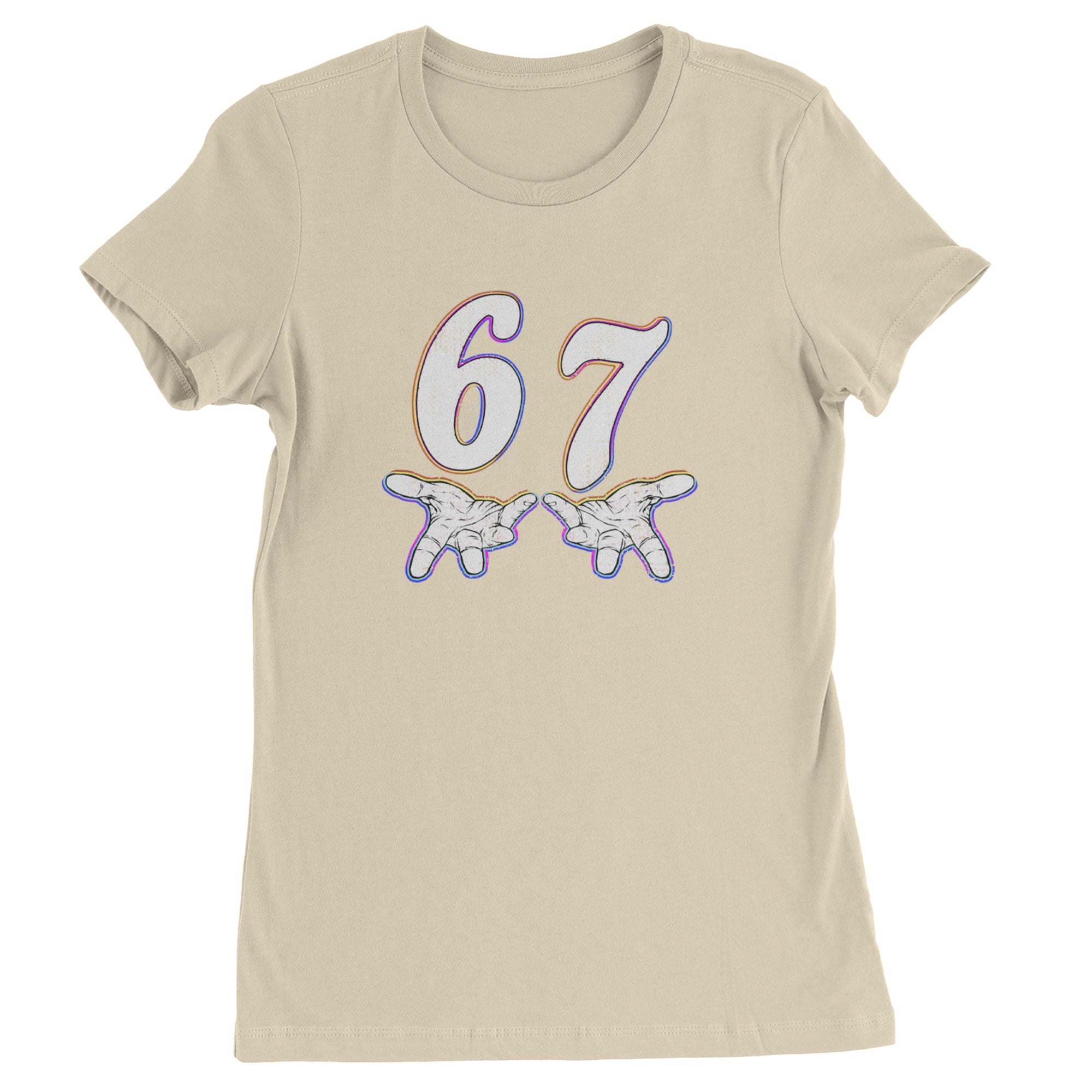 67 Hands Meme Viral Drill Womens T-shirt Ivory