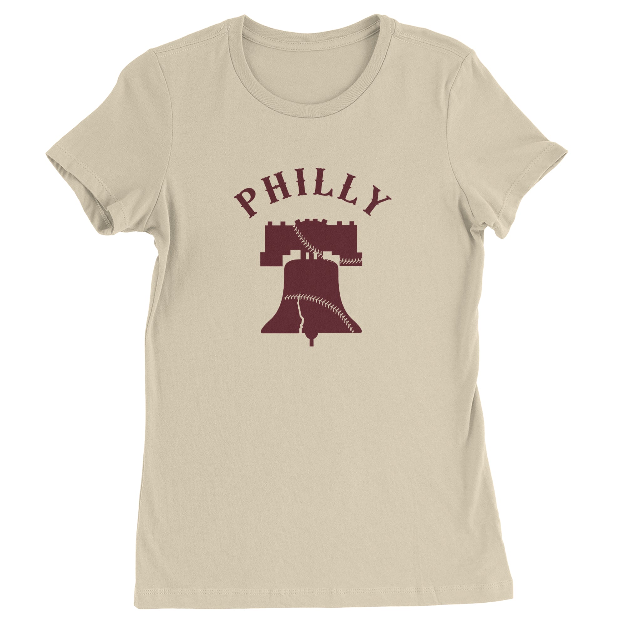Philly Cracked Liberty Bell Womens T-shirt Ivory