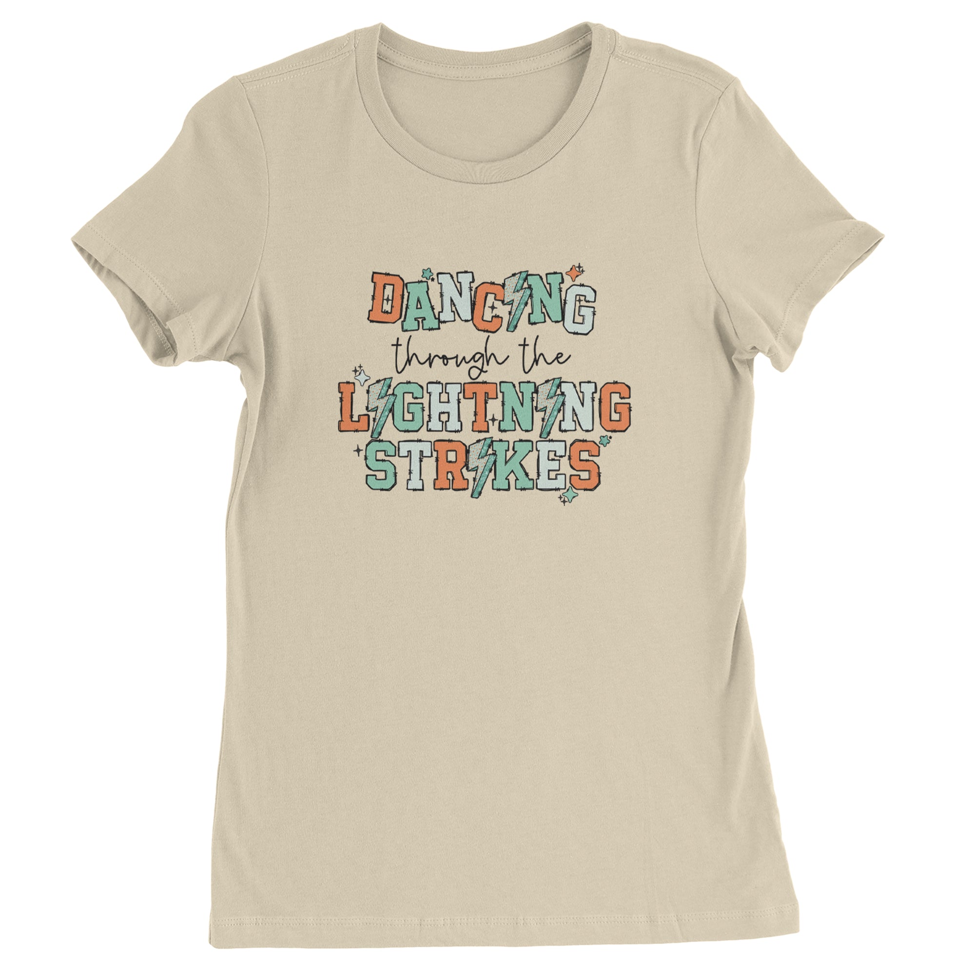 Dancing Through The Lightning Strikes Womens T-shirt Ivory