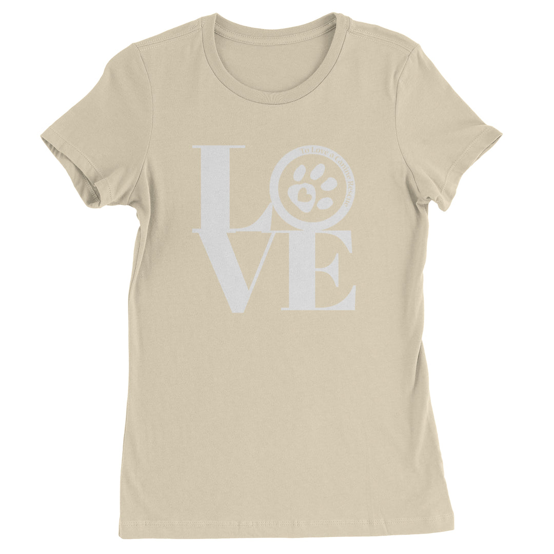 TLC LOVE Dog Rescue Womens T-shirt Ivory