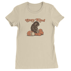 Punch Stay Kind Macaque Womens T-shirt Ivory