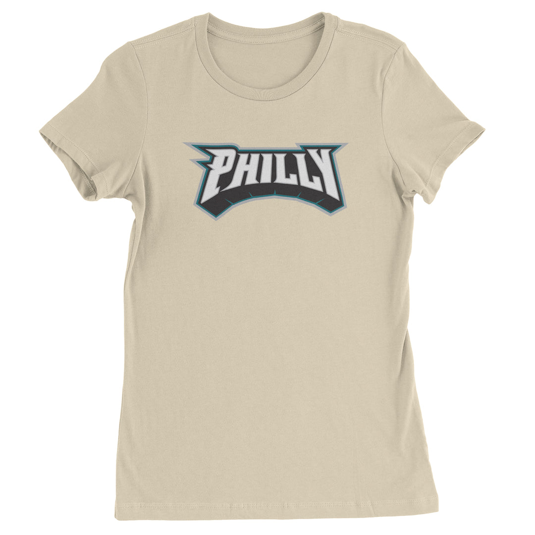 Philly Bold Block Throwback Womens T-shirt Ivory
