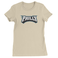 Philly Bold Block Throwback Womens T-shirt Ivory