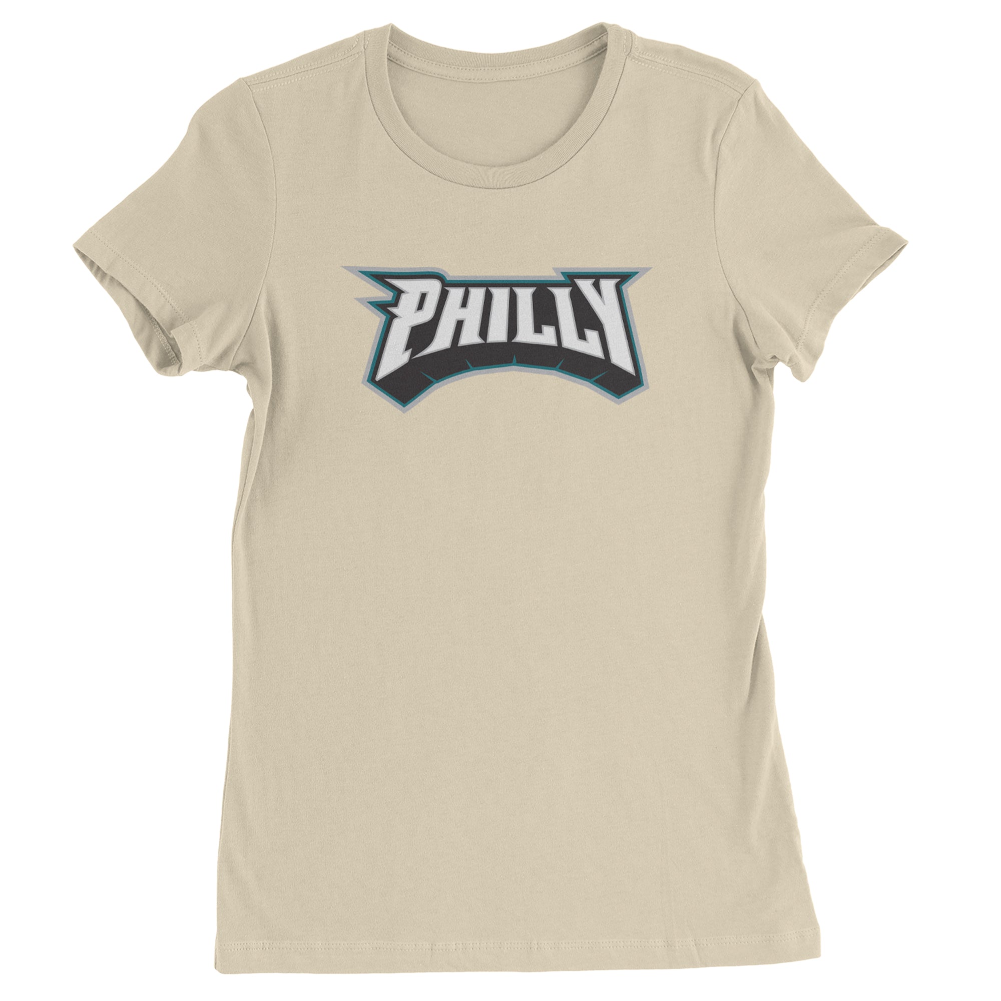 Philly Bold Block Throwback Womens T-shirt Ivory