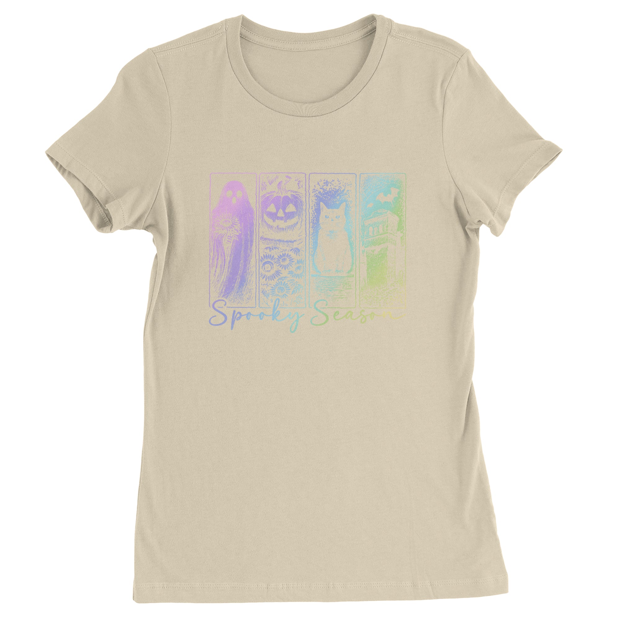 Spooky Season Cute Pastel Halloween Design Womens T-shirt Ivory