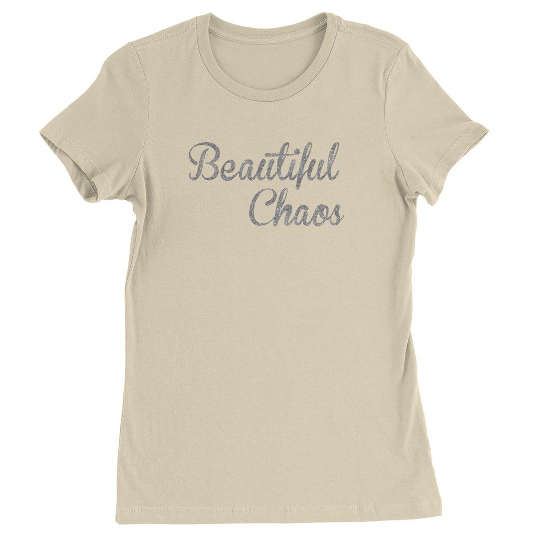 Beautiful Chaos Glitter Music Festival Womens T-shirt Ivory