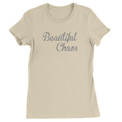 Beautiful Chaos Glitter Music Festival Womens T-shirt Ivory
