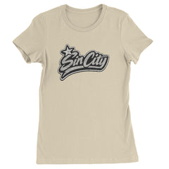 Sin City Vegas Retro Vintage graphic on Women's Heavyweight Cotton T-Shirt in Ivory