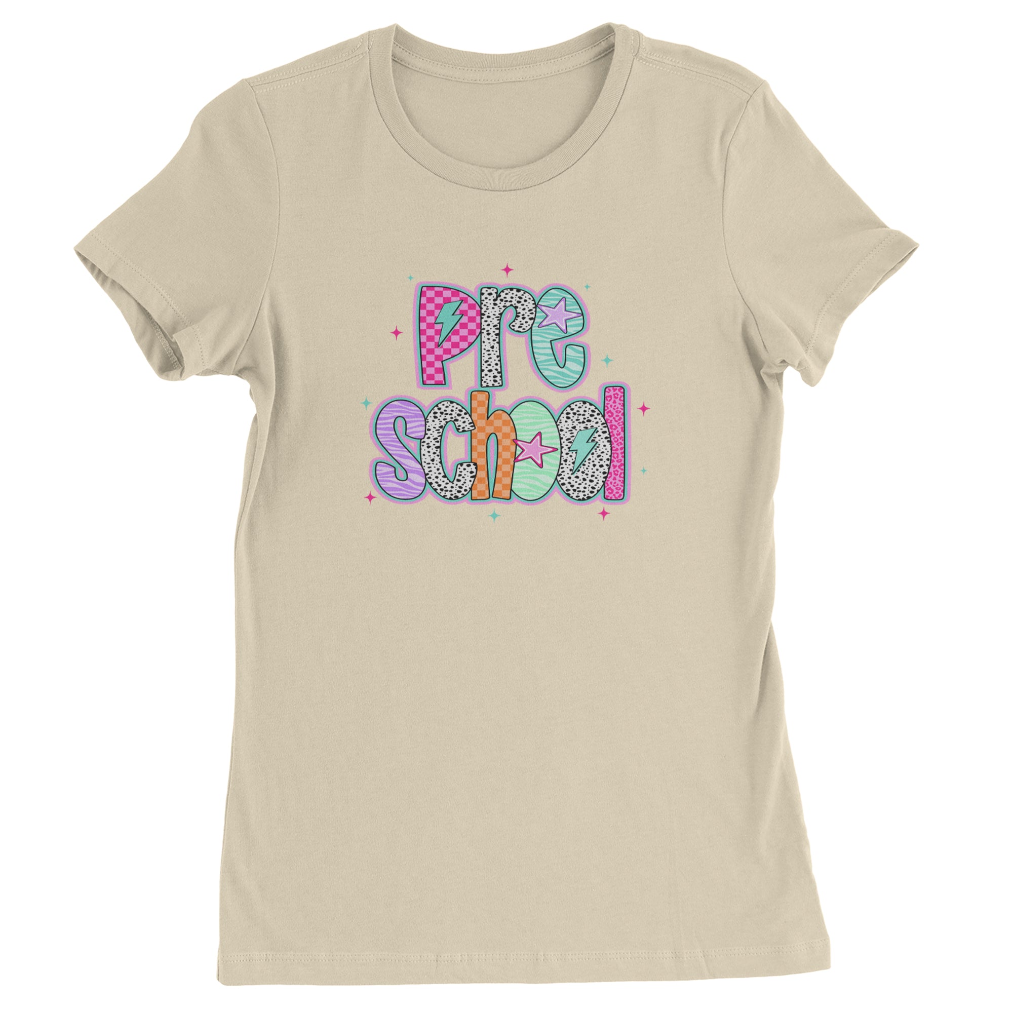 Preschool Power Colorful Back to School Womens T-shirt Ivory