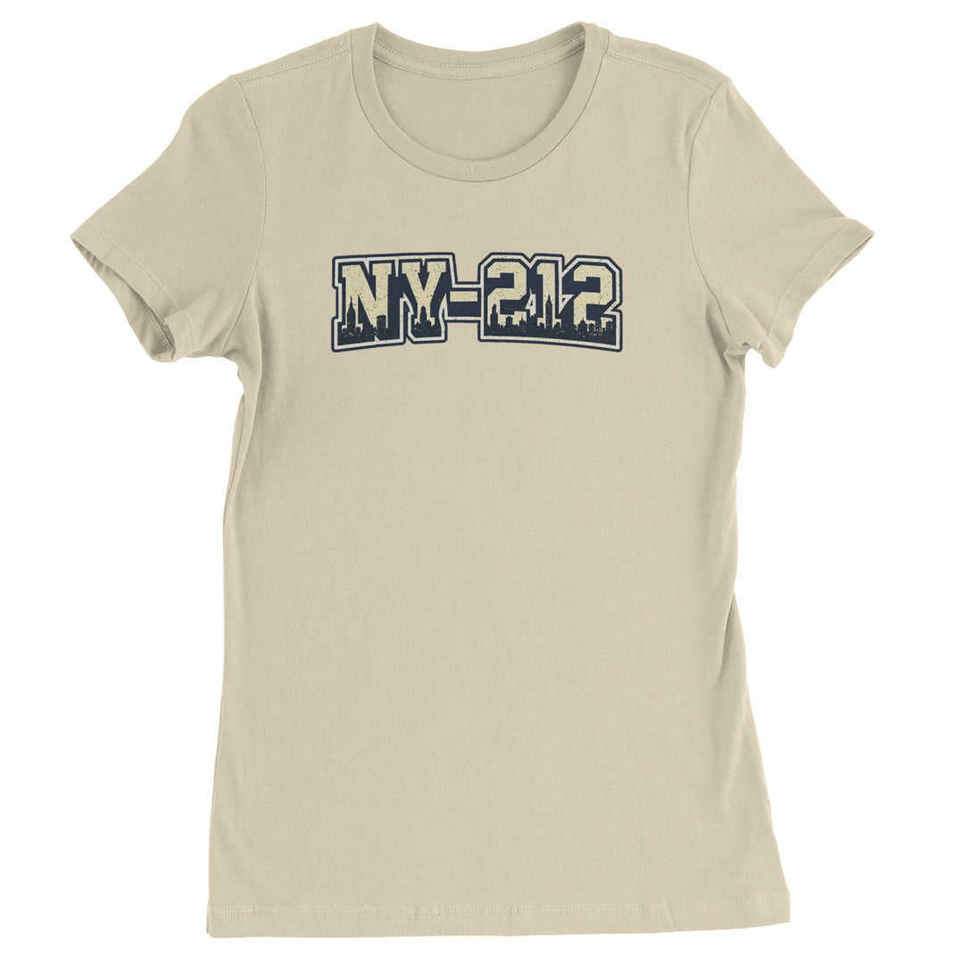 New York City 212 Area Code Skyline  Womens T-shirt Ivory