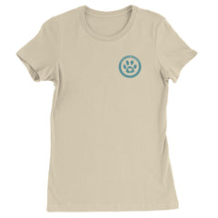 TLC To Love a Canine Dog Rescue Teal Womens T-shirt Ivory