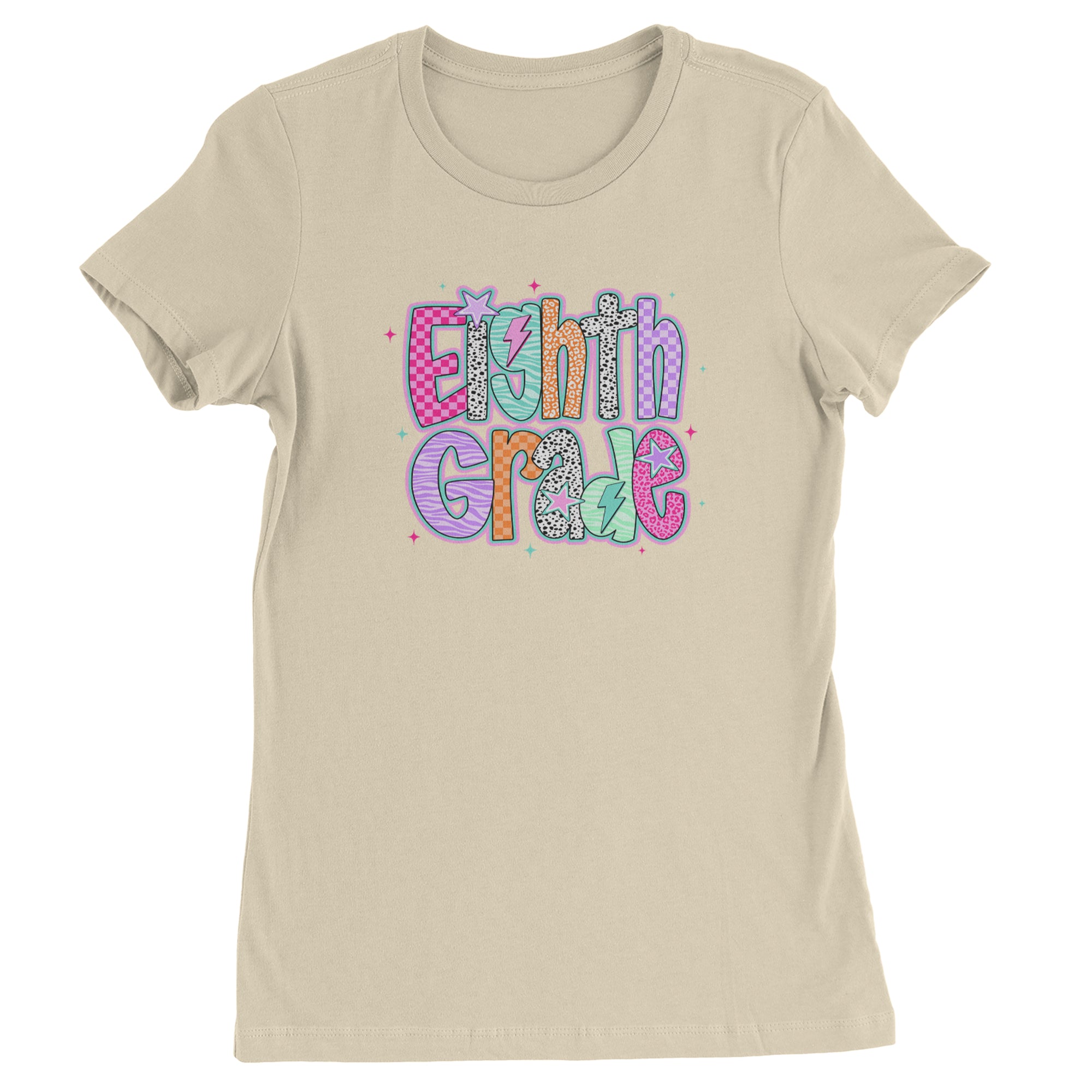 Eighth Grade Energy Colorful Back to School Womens T-shirt Ivory