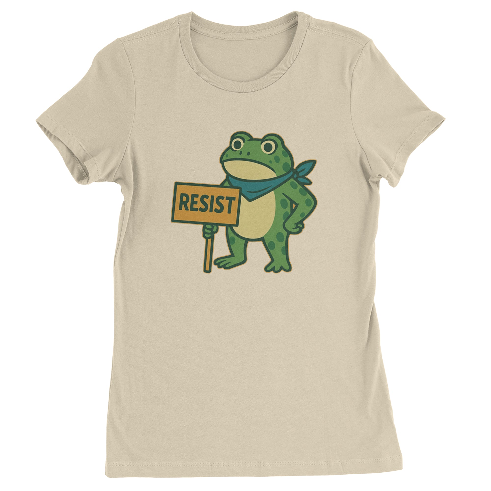 Sign Resist Meme Frog Protest Womens T-shirt Ivory