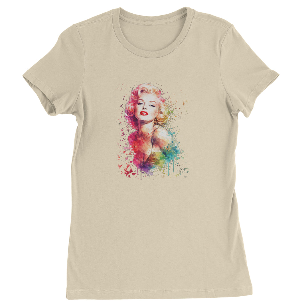 Mrs. Monroe Watercolors Bombshell Womens T-shirt Ivory