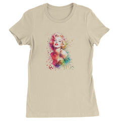 Mrs. Monroe Watercolors Bombshell Womens T-shirt Ivory