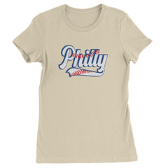 Philly Baseball Stitching Womens T-shirt Ivory