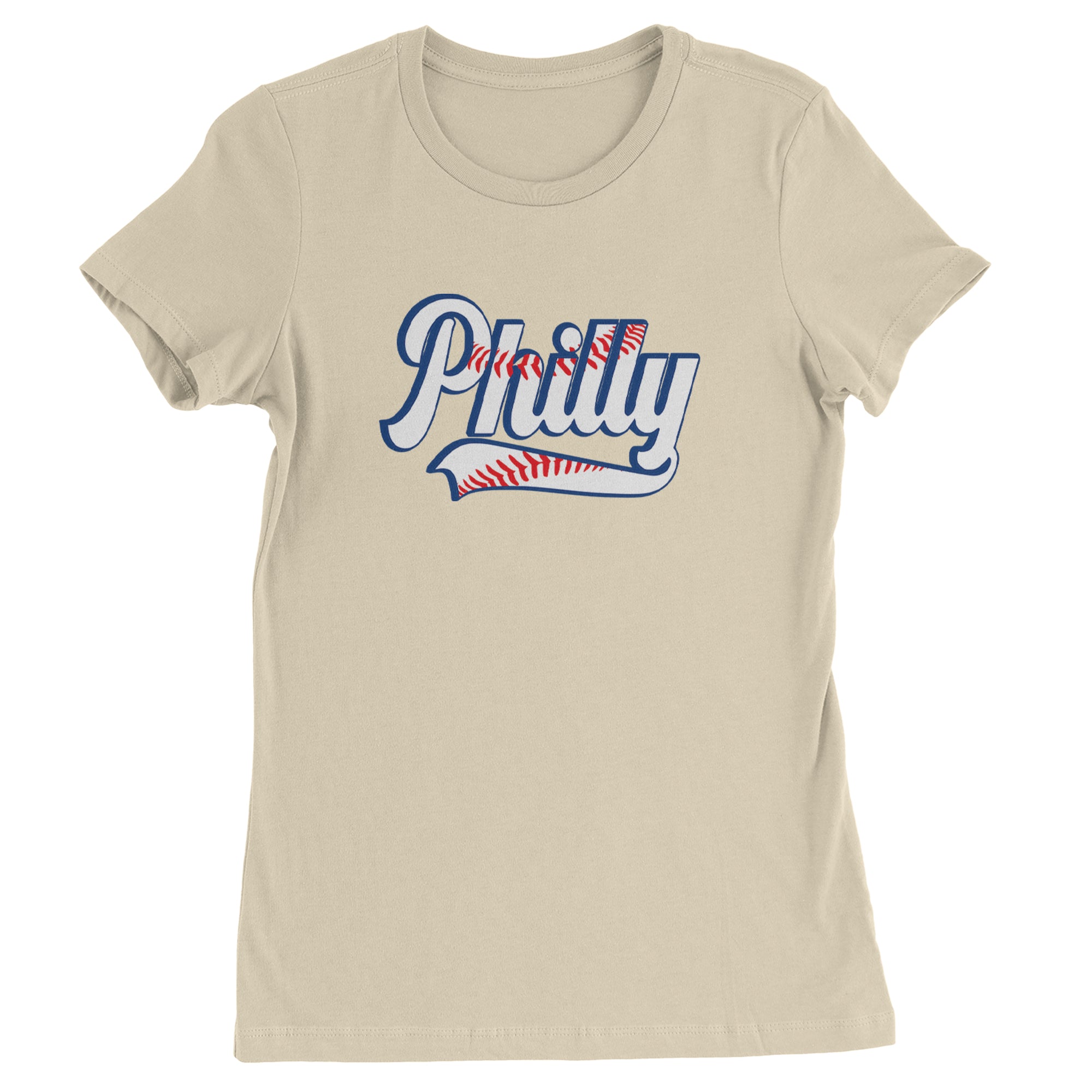 Philly Baseball Stitching Womens T-shirt Ivory