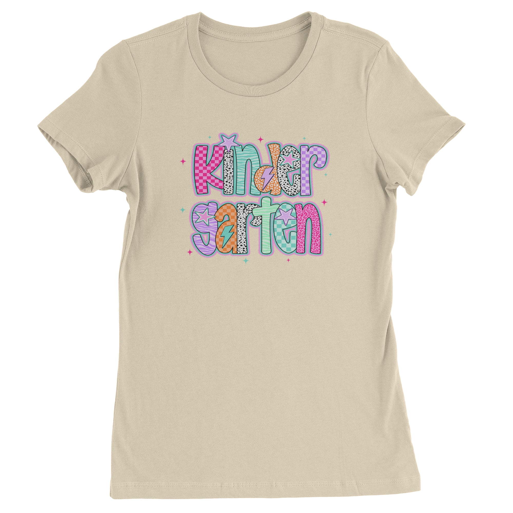 Kindergarten Cutie Colorful Back to School Womens T-shirt Ivory